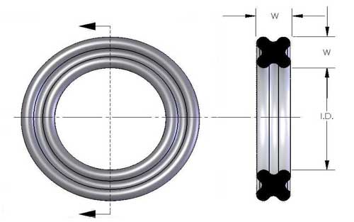6,02 x 2,62 origin X-ring,quad ring material ID x cross,mm variable pack
